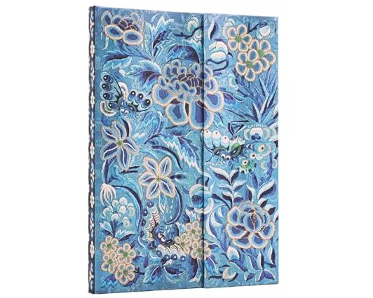 Blue Willow (Celebrate Hanfu) Midi Unlined Hardcover Journal (Wrap Closure)