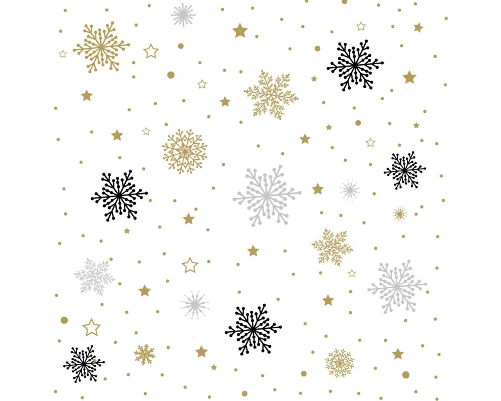 Paper + Design Servietten Glittery Flakes 33 x 33 cm, 20 Stück