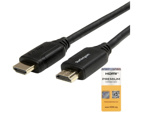 StarTech.com 1.6ft/50cm Premium Certified HDMI 2.0 Cable with Ethernet, High Speed Ultra HD 4K 60Hz HDMI Cable HDR10 UHD HDMI Monitor Cord