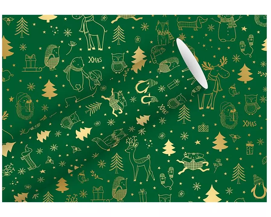 Braun + Company Weihnachtspapier Weihnachten, Tannenbaum/Tiere