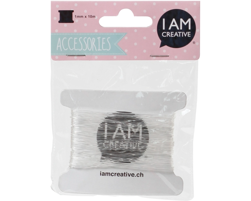 I AM CREATIVE Schmuckband, elastisch 1mmx10m 4703.22 transparent