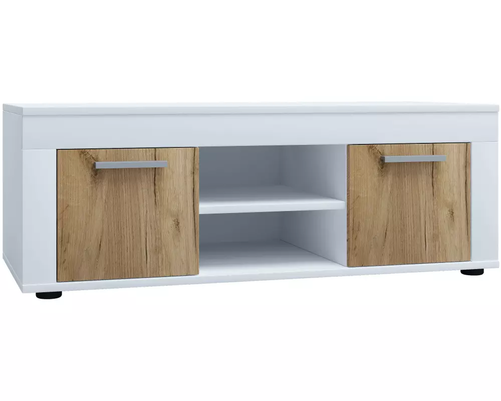 VCM TV-Möbel Usilo L 102 x 45 cm, Weiss/Braun