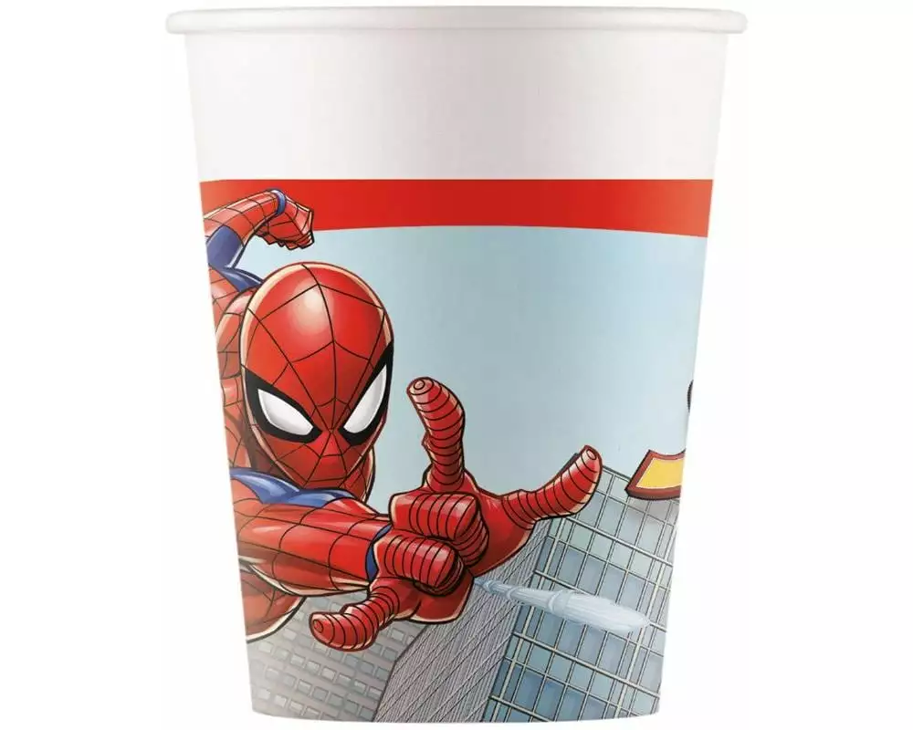 Amscan Einwegbecher Marvel Spiderman 200 ml, 8 Stück