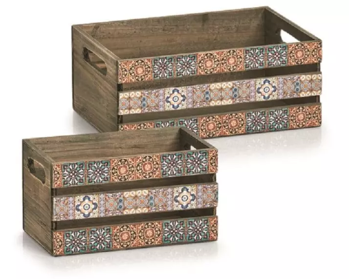 Zeller Present Aufbewahrungskiste Mosaik 32 x 22 x 13.5 cm, Mehrfarbig