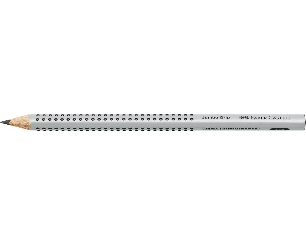 Faber-Castell Bleistift Jumbo Grip 2001 B, Silber, 12 Stück