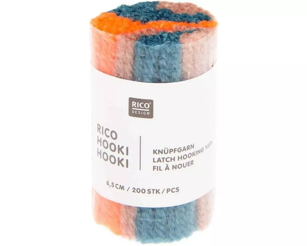 Rico Design Rico Hooki Hooki Knüpfgarn, marmoriert Türkis
