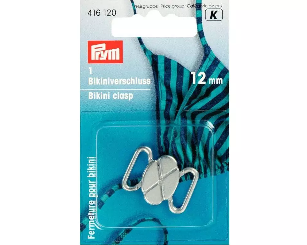 Prym Bikini/Gürtelverschluss Silber, 12 mm