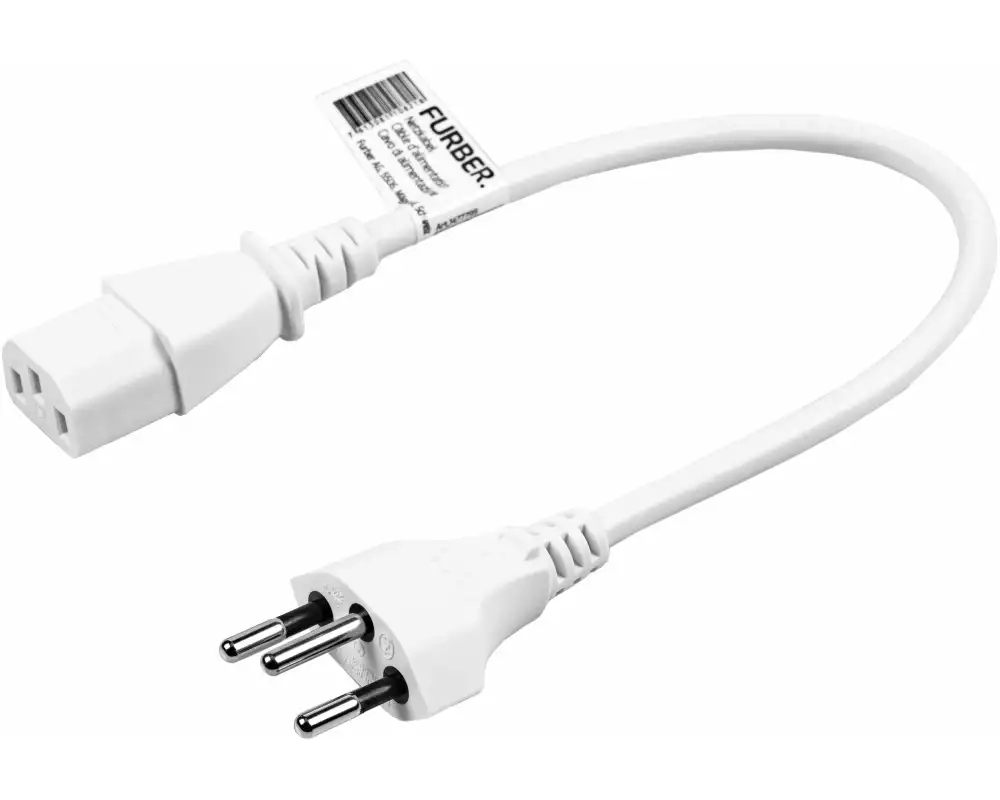 FURBER.power Netzkabel C13-T12 0.2 m Weiss