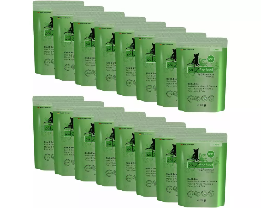 catz finefood Nassfutter No.23 Rind & Ente, 16 x 85 g