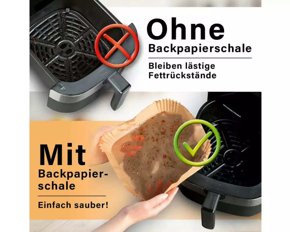 GOURMETmaxx Backpapierschalen, 23 x 23 x 4.5 cm, 50 Stück