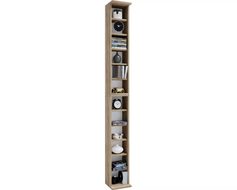 VCM Regal Bigol für CDs 21 x 180 cm, Sonoma-Eiche