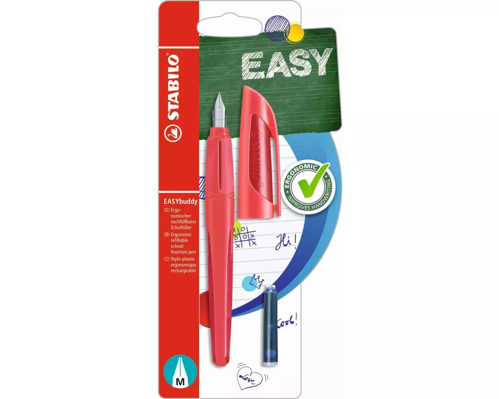 STABILO Füllfederhalter Easybuddy Medium (M), Rot