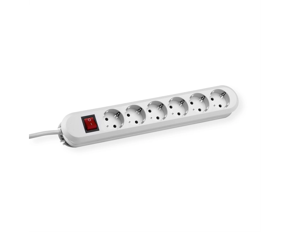 BACHMANN SMART Steckdosenleiste 6x Schutzkontakt, Schalter, weiß, 5 m