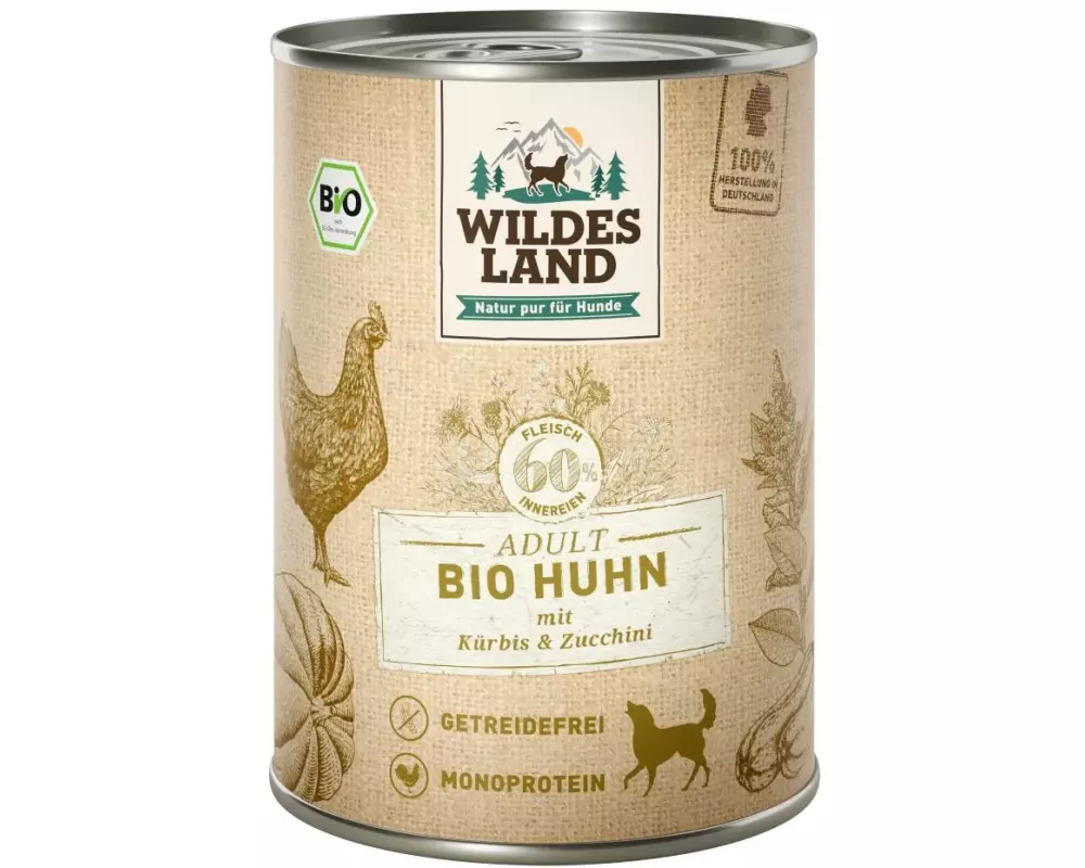 Wildes Land Nassfutter Huhn mit Kürbis & Zucchini 6 x 400 g