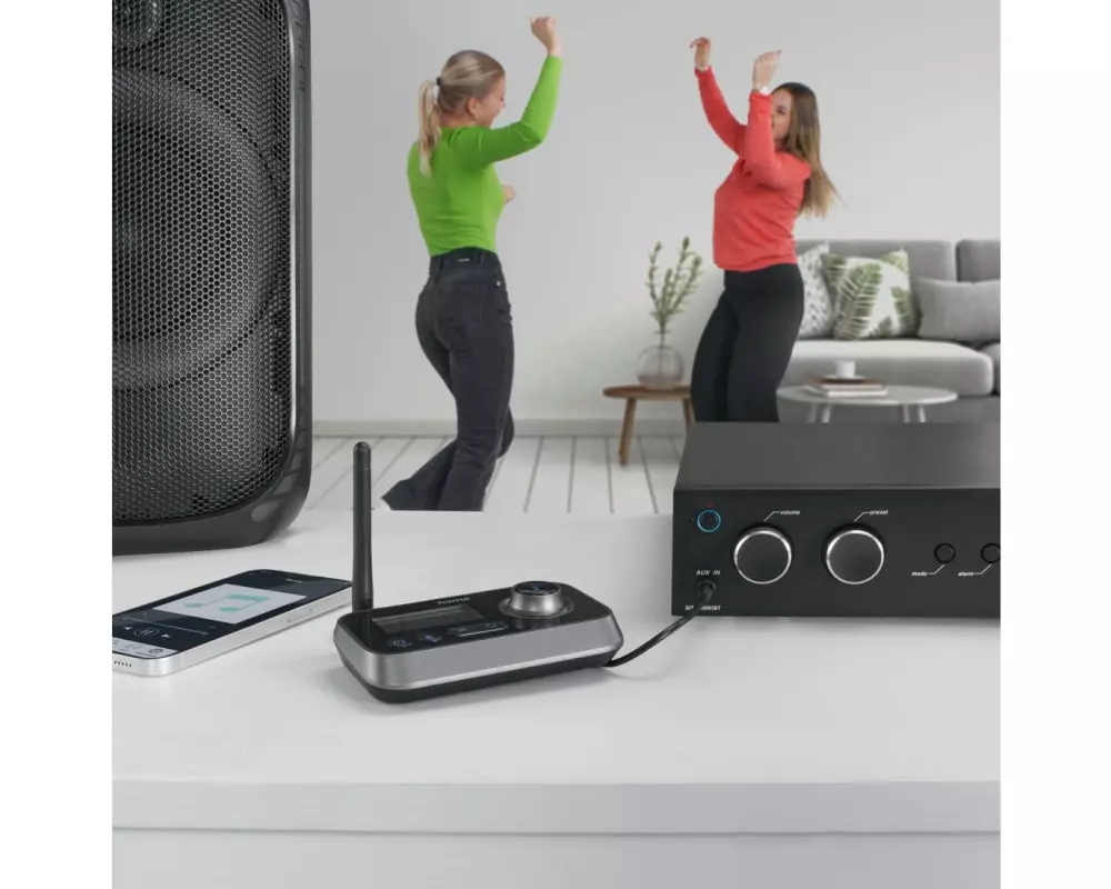 Hama Link.it duo Bluetooth-Sender und -Empfänger, Schwarz