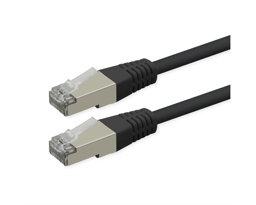 ROLINE Patchkabel Cat.6 (Class E), PoE, S/FTP (PiMF), schwarz, 2 m