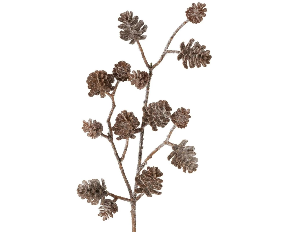 Boltze Dekozweig Tannenzäpfe Weiss/Braun