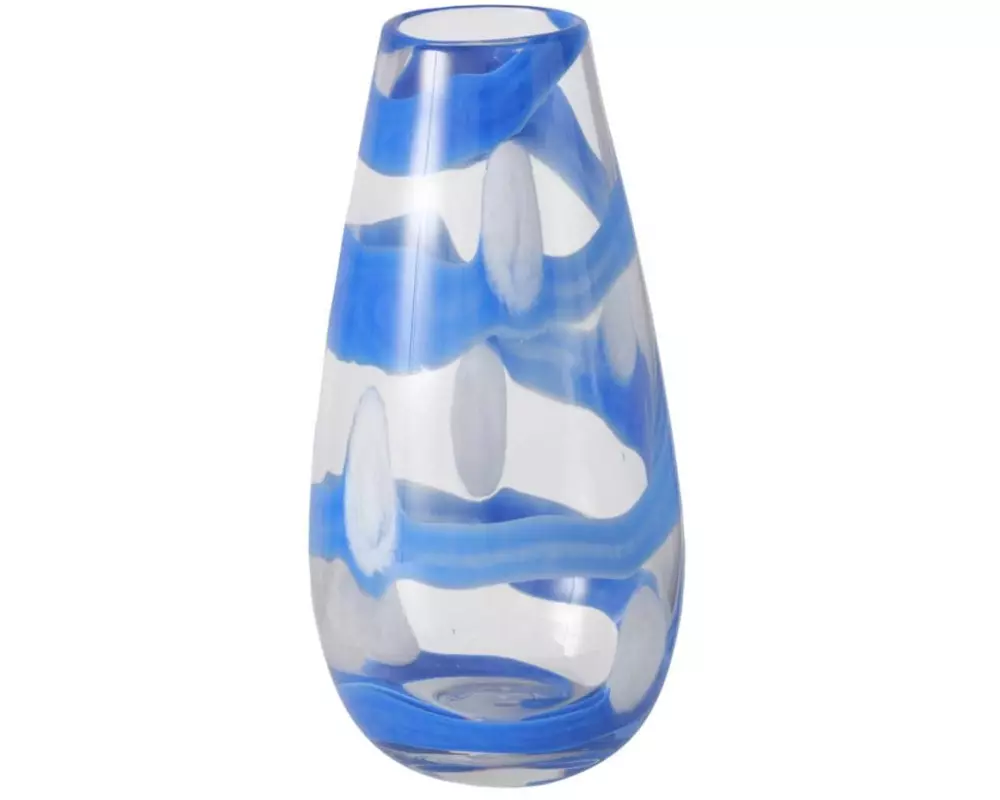 Boltze Vase Ascos 28.5 cm, Blau/Weiss