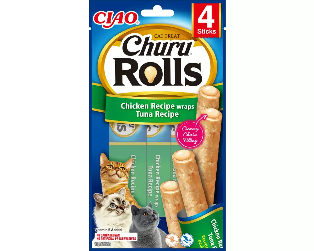 CIAO Churu Katzen-Snack Rolls Thunfisch & Huhn, 40 g