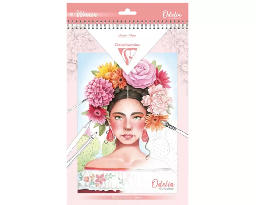 Clairefontaine Malblock Odelia Frauen A4, 20 Blatt, 6 Motive