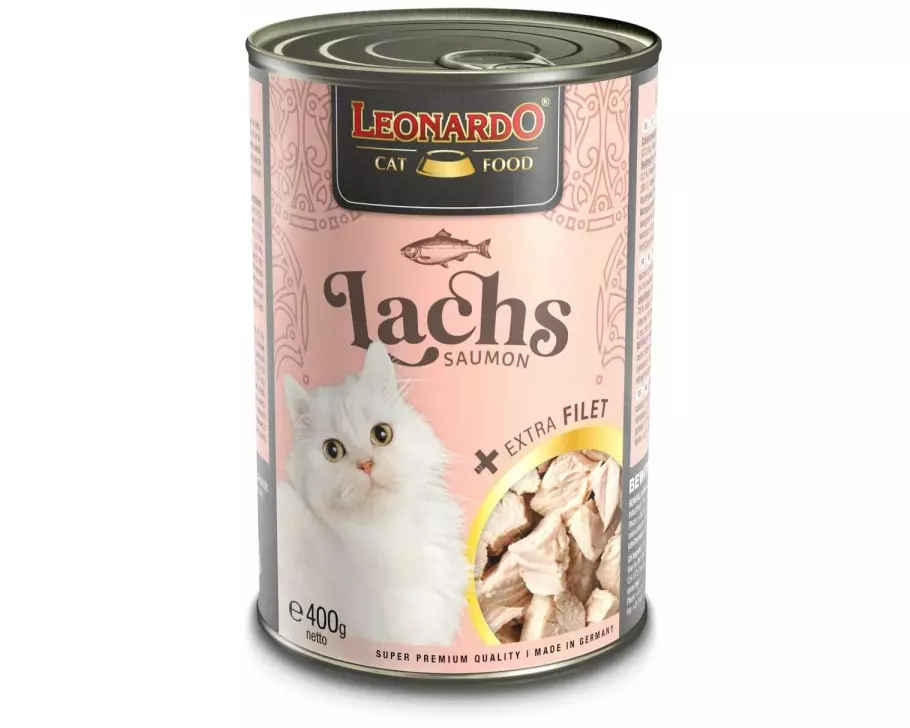 Leonardo Cat Food Nassfutter Lachs + Extra Filet, 400 g
