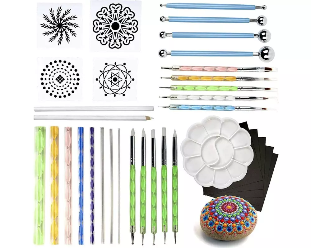 Twiddlers Mandala Tool Kit 35-Teilig Kunststoff Mehrfarbig