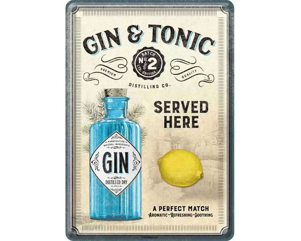 Nostalgic Art Postkarte Gin & Tonic 14 x 10 cm