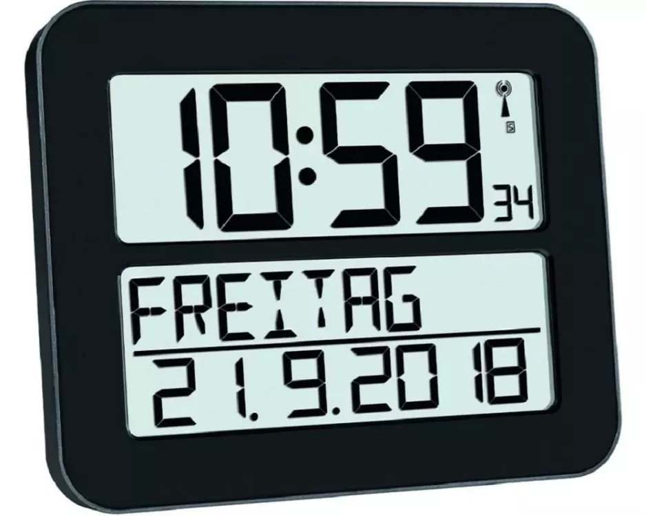 TFA Dostmann Funk-Wanduhr Timeline Max Schwarz