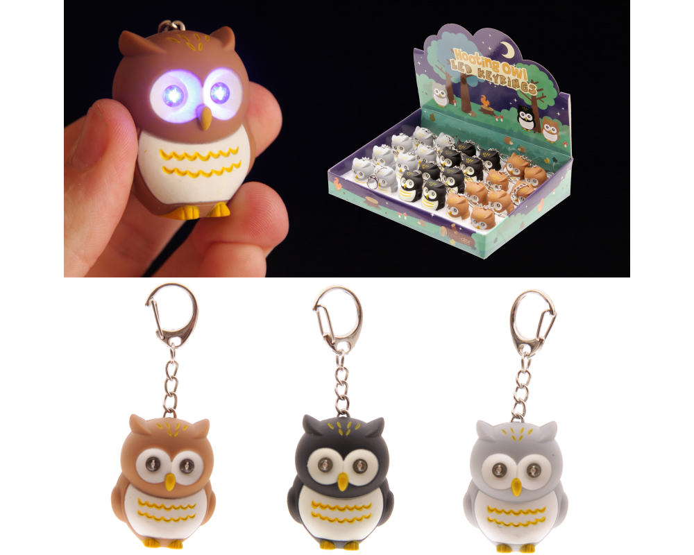 ROOST Schlüsselanhänger Eule OWL24 Led, assortiert