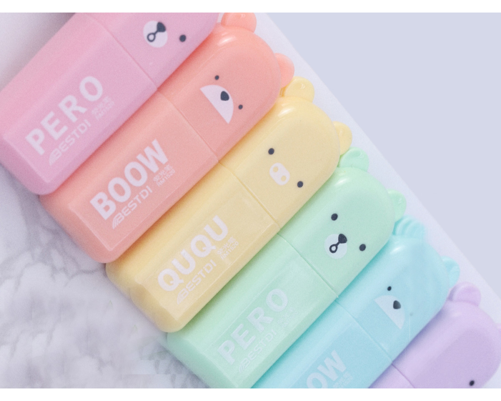 ROOST Textmarker mini XL2306B Bär 6 Farben