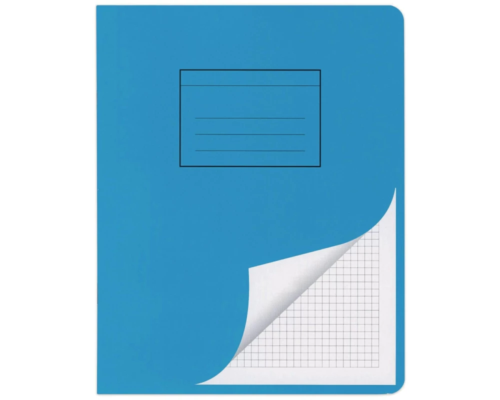 ELCO Schulheft 4 mm E5, Kariert mit Rahmen, Blau/Weiss