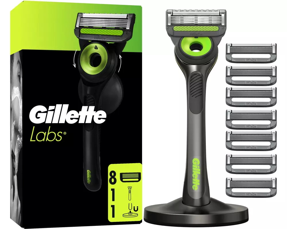 Gillette Herrenrasierer Labs Neon Night 8er + Handstück