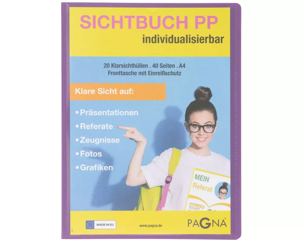 Pagna Sichtbuch mit Fronttasche, School A4 Violett