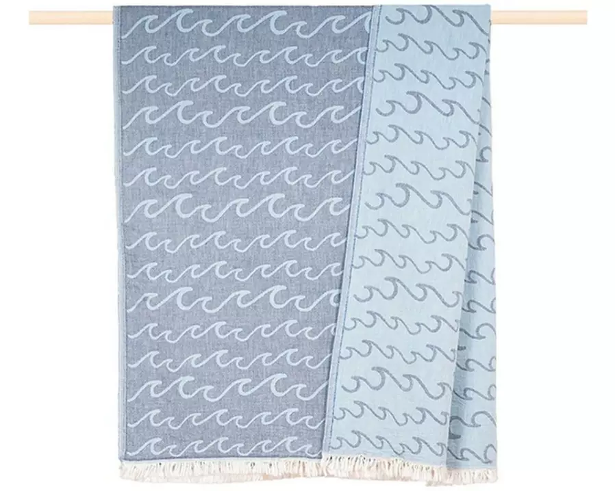 pad Strandtuch Waves Blau, 100 x 180 cm