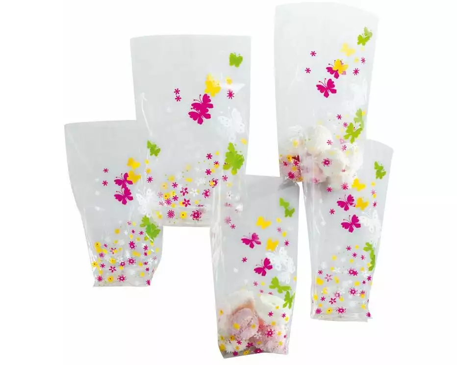 Folia Klarsichttüte Cellophan Frühling Mehrfarbig
