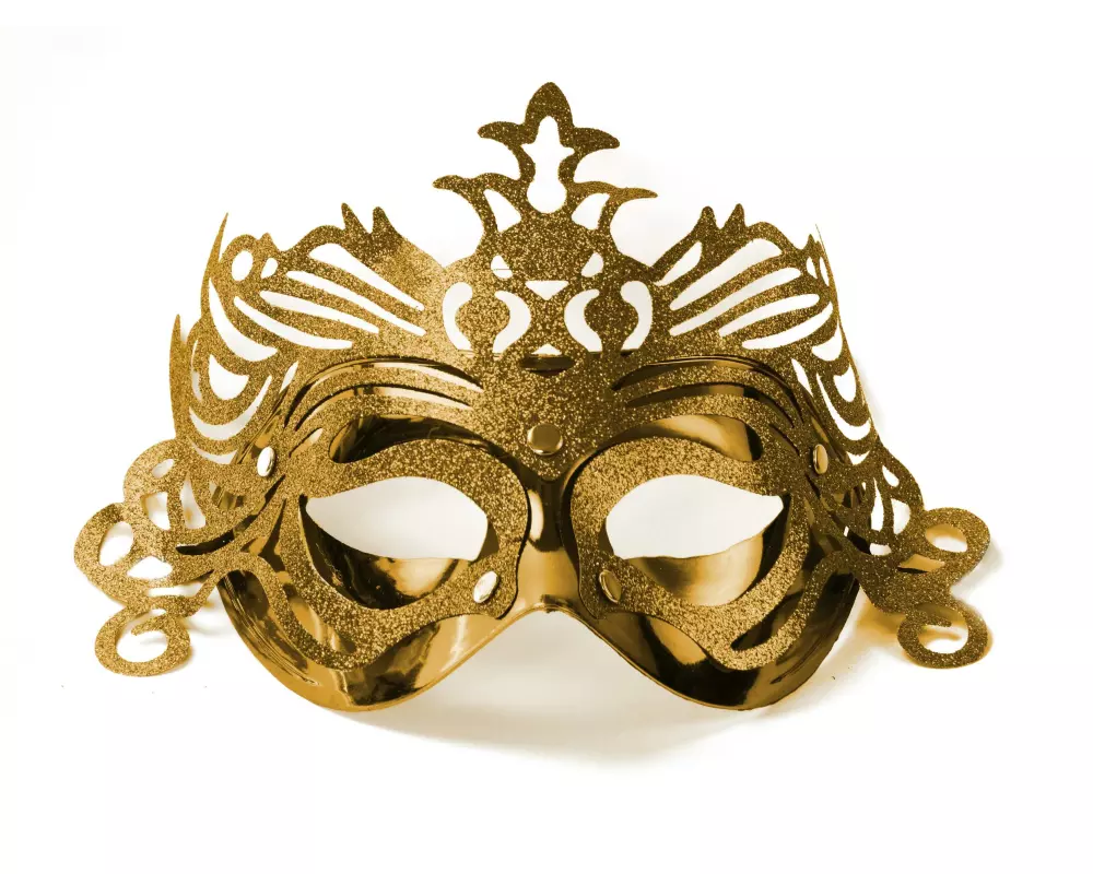 Partydeco Partyaccessoire Maske mit Ornament 8 x 24 cm, Gold