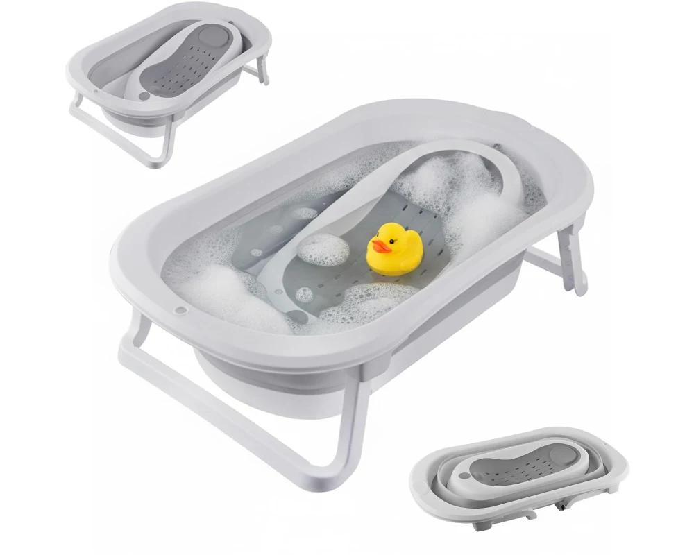 relaxdays Babybadewanne Hellgrau/Weiss