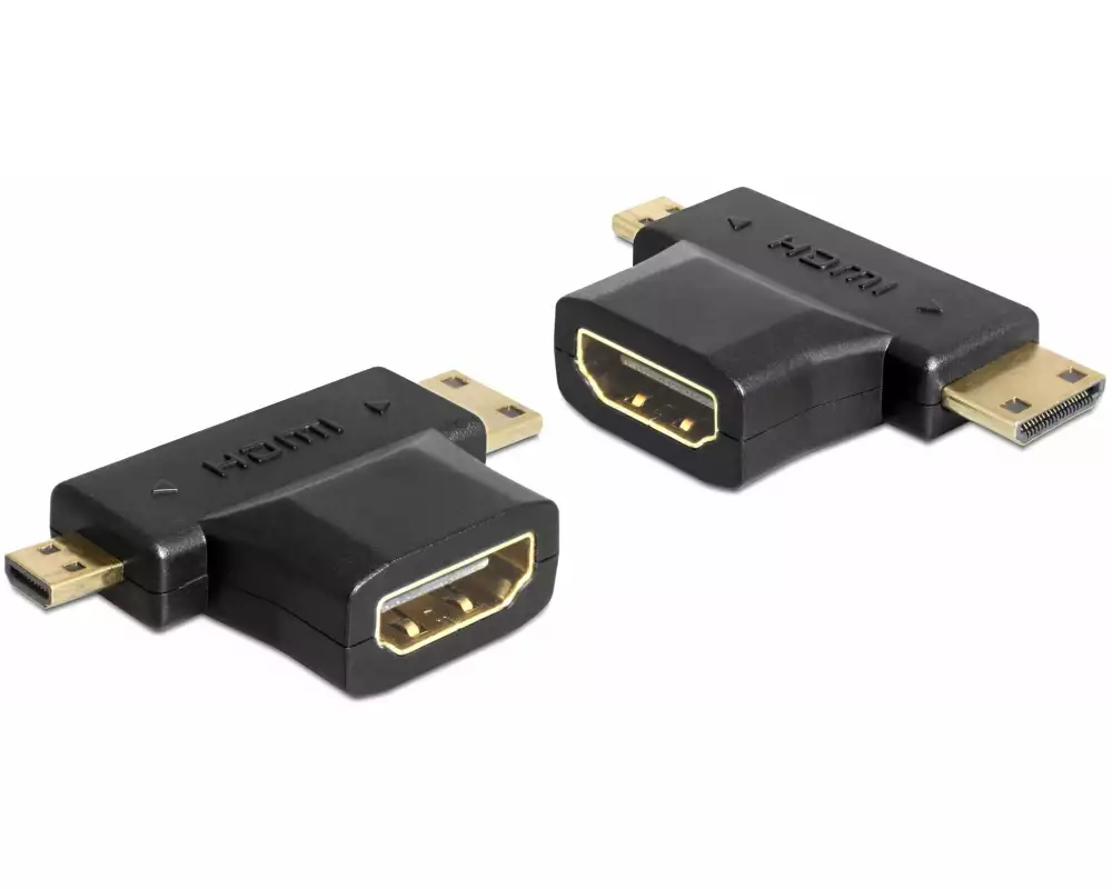 Delock Adapter HDMI - Micro-HDMI (HDMI-D)/Mini-HDMI (HDMI-C)