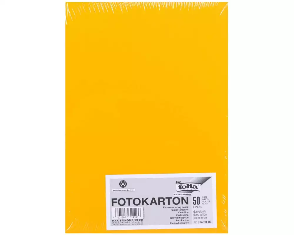 Folia Fotokarton A4, 300 g/m², 50 Blatt, Dunkelgelb