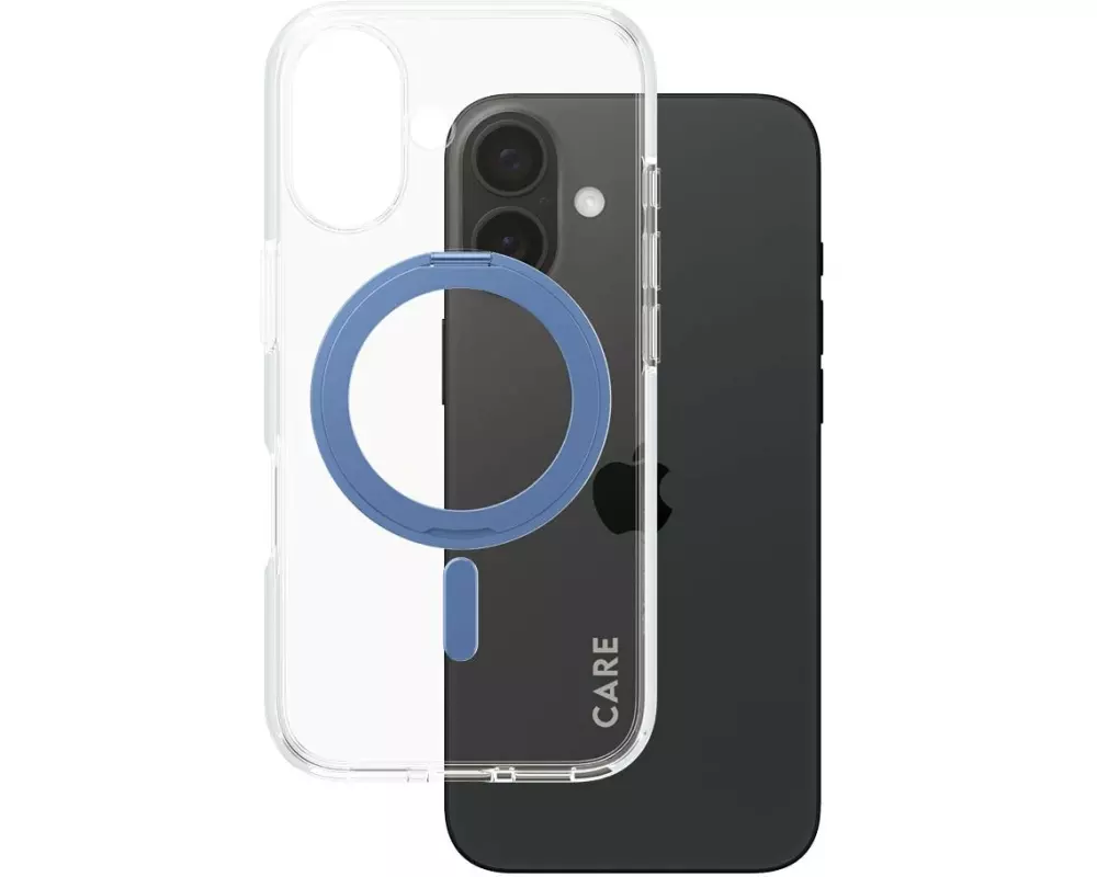 CARE Back Cover Feature Kickstand iPhone 16 Blau