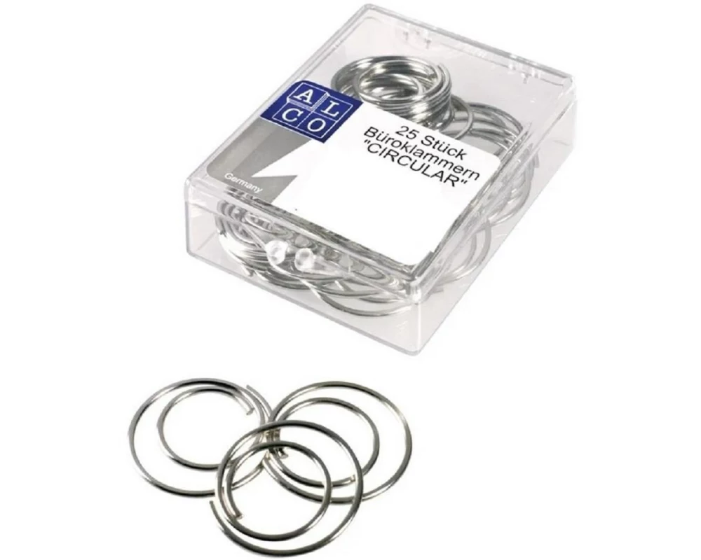 Alco Büroklammer Spirale, verzinkt, 25 mm, 25 Stück