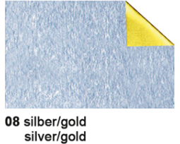 URSUS Bastelfolie Alu 50x80cm 4442108 90g, silber/gold