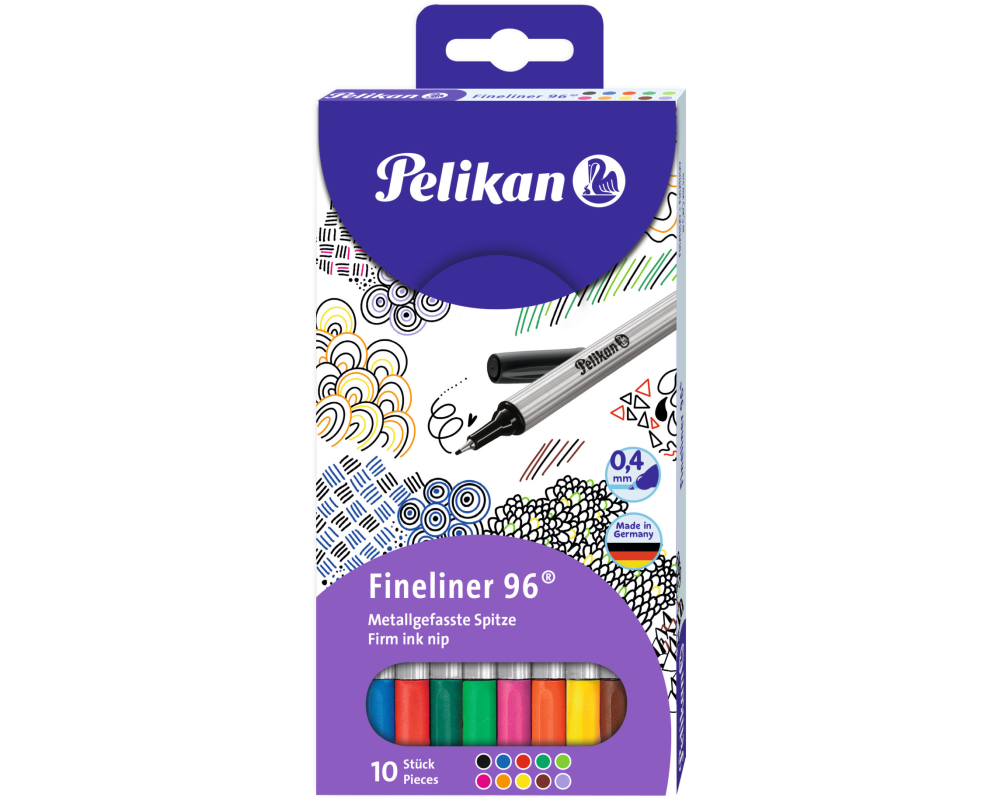 PELIKAN Fineliner 0,4mm 940676 10 Farben, Etui