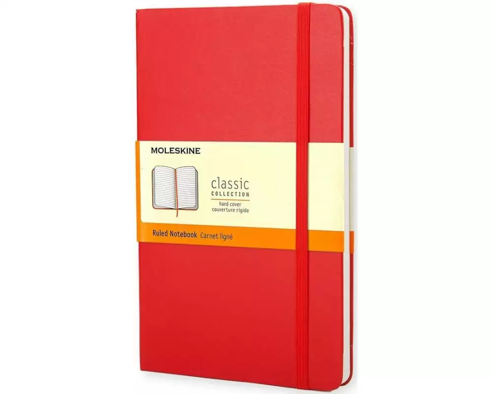 Moleskine Notizbuch Classic A5 Liniert, Rot, 240 Seiten