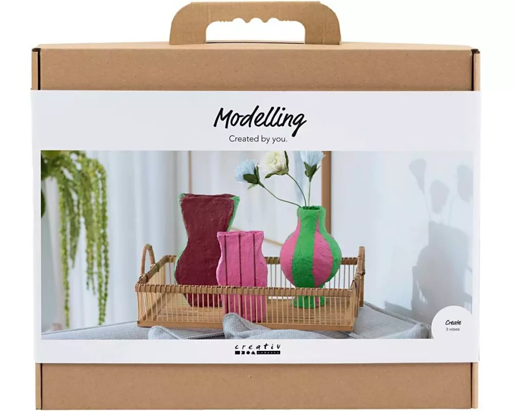 Creativ Company Modellier-Set Vasen, Sortierte Farben