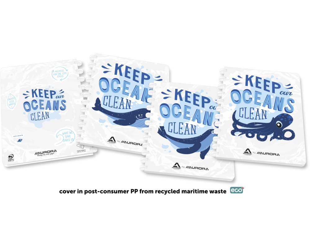 ADOC Ringbuch A4 6011.2 weiss-blau, liniert 144 Seiten