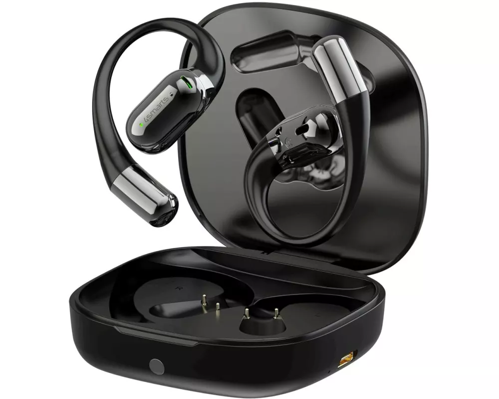 4smarts Open-Ear Bluetooth Kopfhörer SkyBuds AI Screen, Schwarz