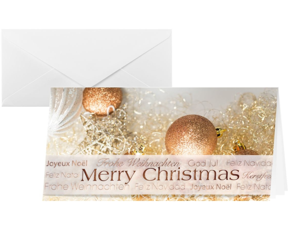 SIGEL Weihnachts-Karten Christmas A4 DS029 Glitter 2/3 mit Umschlägen