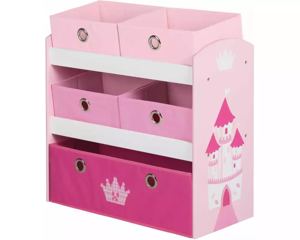 roba Regal Krone mit Aufbewahrungsboxen Pink