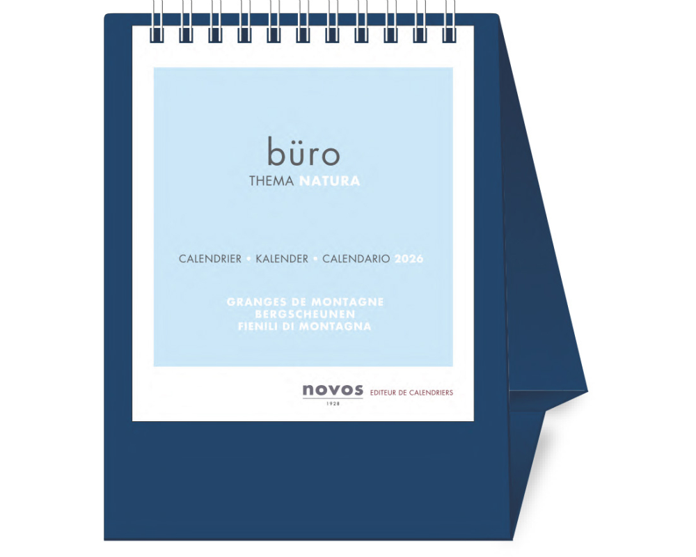 NOVOS Tischkalender Natura 2026 997045 1M/1S dunkelblau ML 11.5x14cm